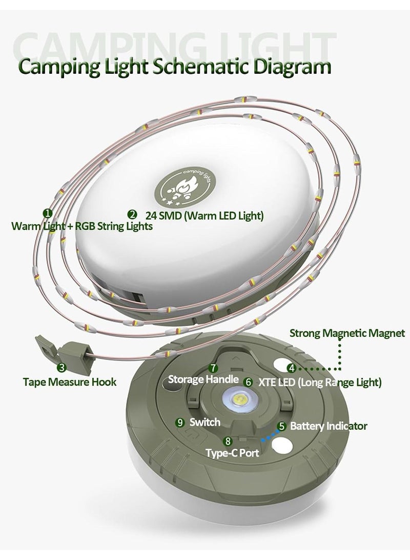 Outdoor Camping Lighting Camping Tent Portable Shrink Emergency Color Atmosphere String Lights