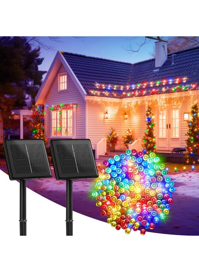 2Pack 480Led 170Ft Total Solar Outdoor Lights Ip65 Waterproof Solar Powered Lights With 8 Lighting Modes For Party Garden Yard Home Holiday Tree Decoration Lighting Multicolor