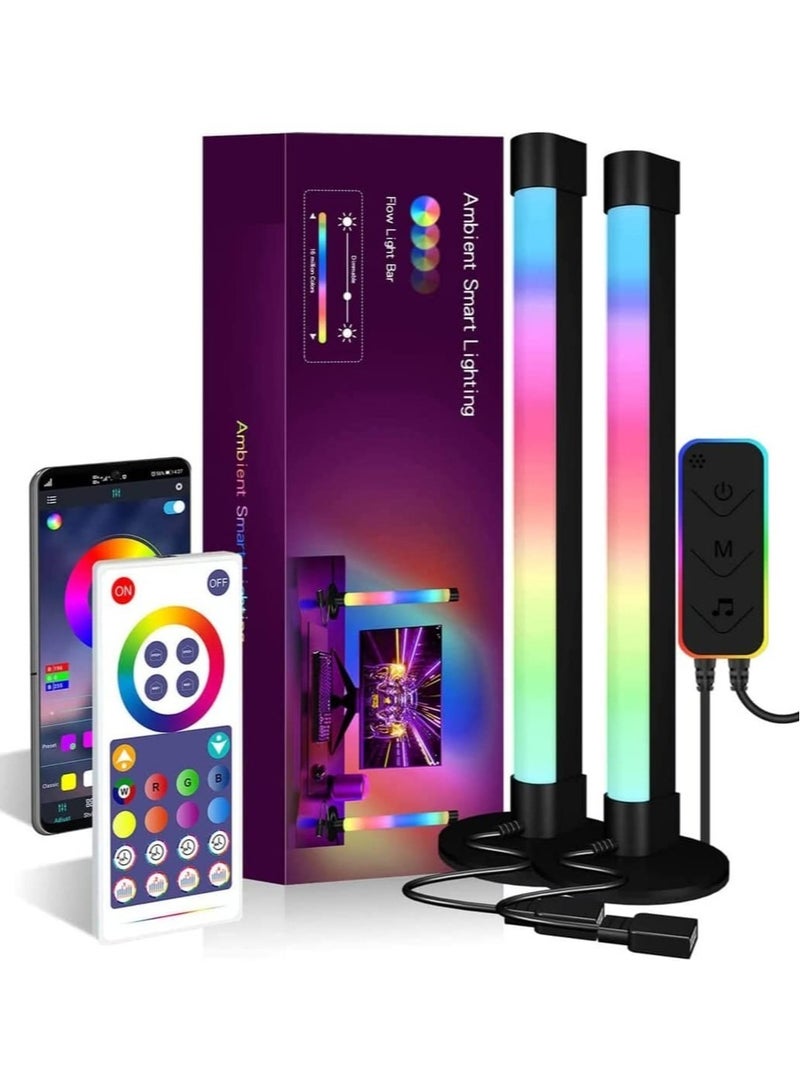 Smart RGB LED Light Bars, Ambient Lighting, Bluetooth Monitor Flow Light Bars with APP Control, Color Gaming Light Bar for TV/Room Decoration/Movie/PC.