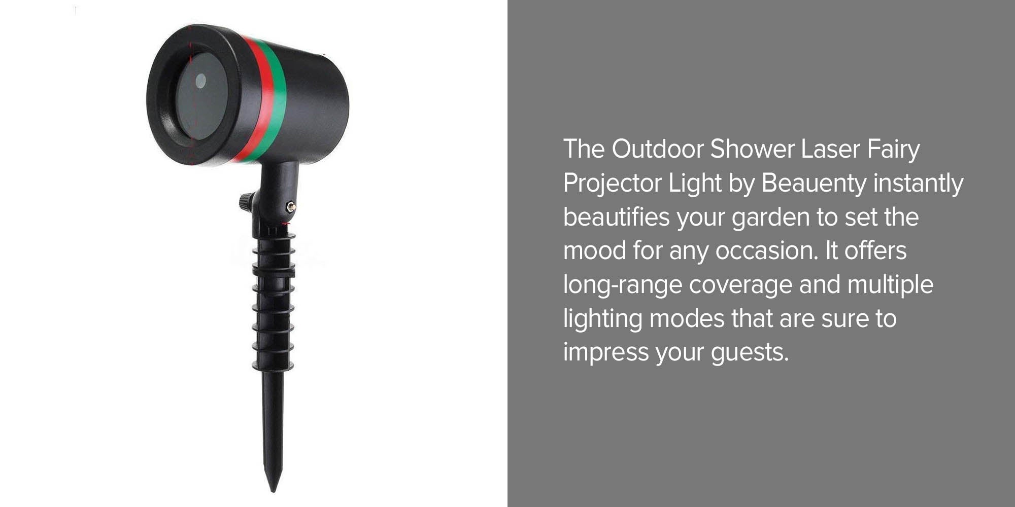 Outdoor Shower Laser Fairy Projector Light Black 37.5x13.2x37.5cm