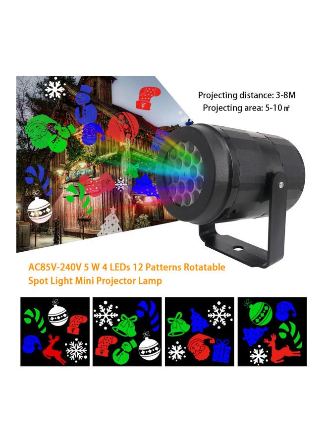 5W Christmas Pattern Rotatable Projector Lamp Multicolour