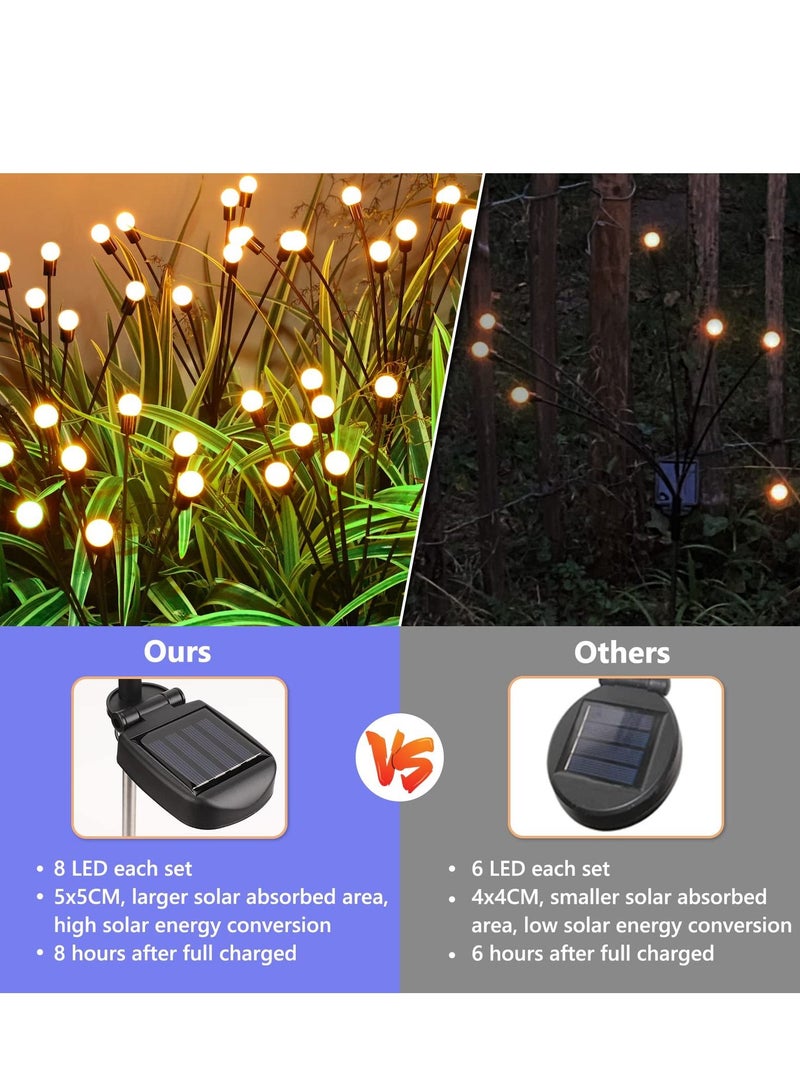 COOLBABY Hard Thorn Solar Firefly Lights 4 packs of 8 LED Solar Swing Lights Solar Garden Lights Waterproof Solar Firefly Lights Outdoor Solar Garden Decorative Lights