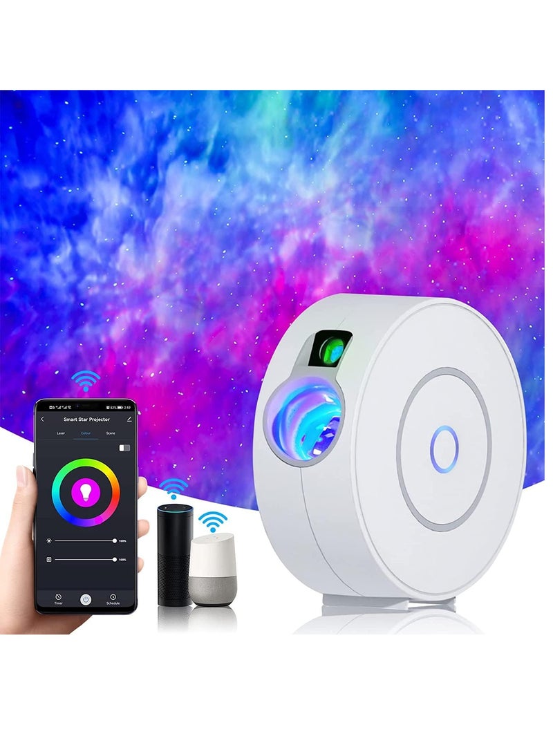 Smart Star Projector Galaxy Light - RGB LED Laser Star Projector For Kids Bedroom Playroom Home Center, WiFi(2.4GHz) Smart APP Projector APP Work With Alexa Google Home Starry Sky LED Night Light