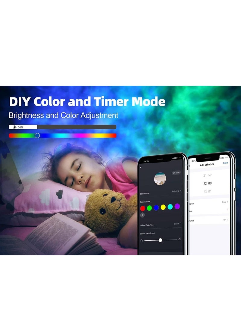 Smart Star Projector Galaxy Light - RGB LED Laser Star Projector For Kids Bedroom Playroom Home Center, WiFi(2.4GHz) Smart APP Projector APP Work With Alexa Google Home Starry Sky LED Night Light