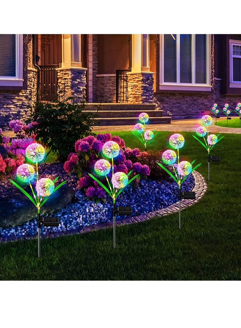 Solar Lights Outdoor Garden Decor 2 Pack Upgraded Dandelion Design with 36 Colorful LEDs Illuminate Your Path Waterproof