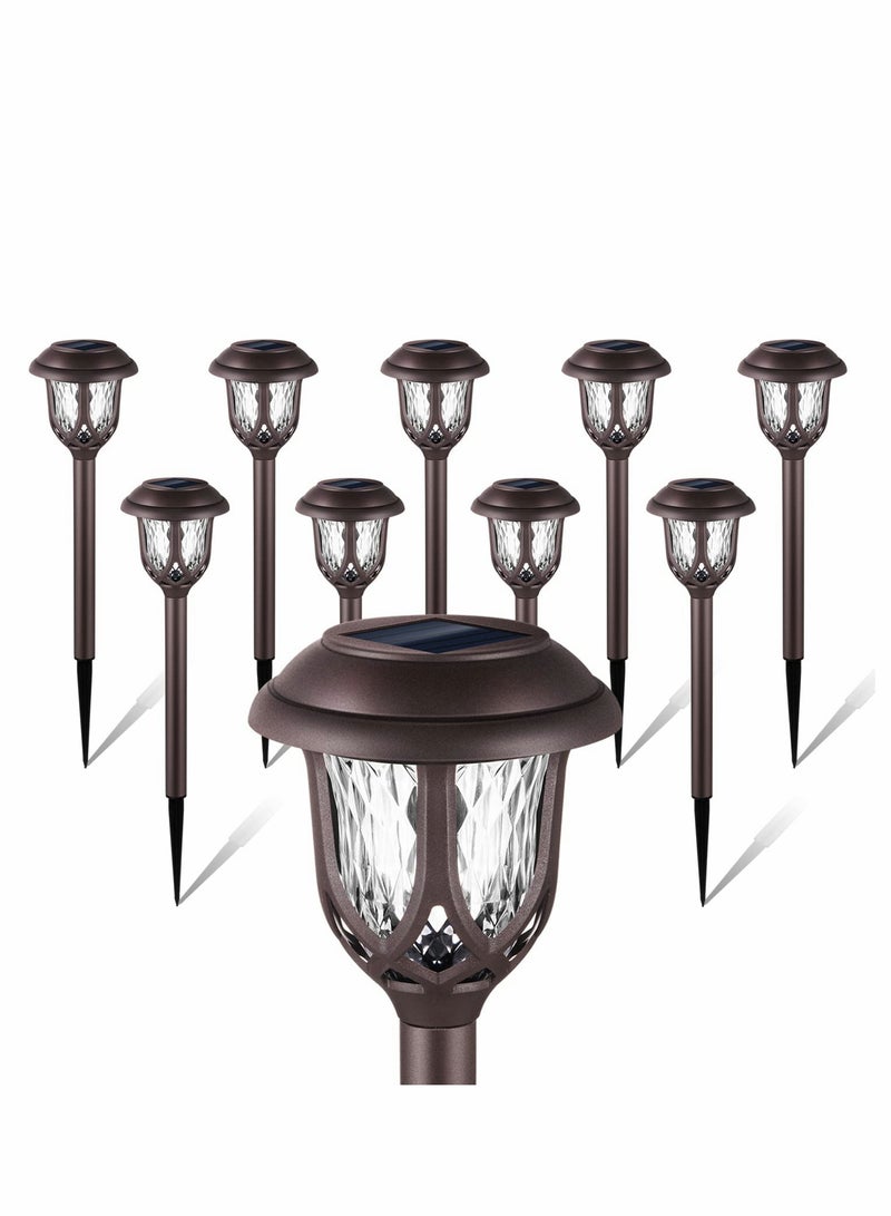 10 Pack Solar Lights Outdoor Decorative Solar Pathway Lights Outdoor Solar Powered Garden Yard Lights For Walkway Sidewalk Driveway