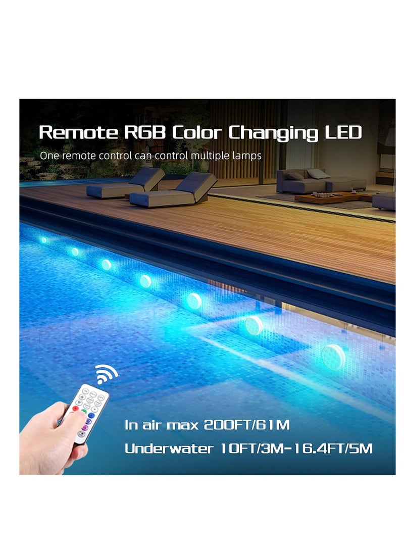 Submersible Pool Lights, Rechargeable Light with Remote, IP68 Waterproof LED Floating Lights 16 Color Changing, for Above Ground Inground Pools, Party, Bathtubs Decor, 1 Pcs