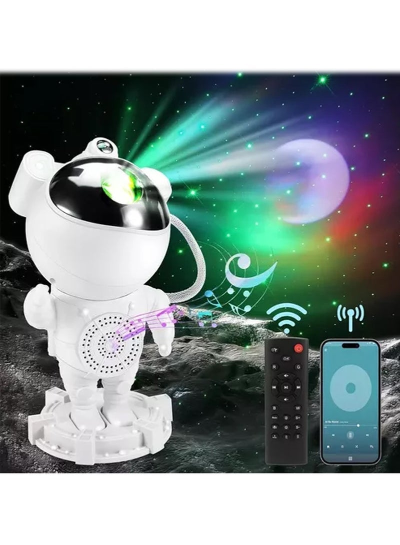 Night Light with Speaker 360°Adjustable Design, Astronaut Nebula Galaxy Night Light Projector for Children Adults Baby Bedroom, Party Game Room