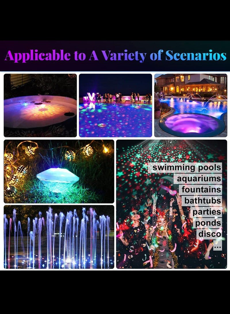 Swimming Pool Light Floating Pool Lights with 7 Modes Ornament Bathtub Pond Décor Underwater Waterproof Lighting Flashing Fountain Accessories Disco Pool Party Decorations Hot Tub Bath Toys