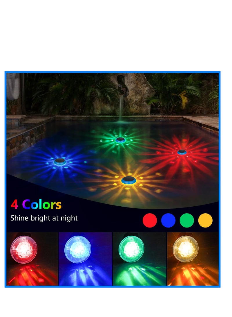 Solar Floating Pool Lights,  LED Multicolor RGB Color Changing Solar Pool Lights That Float, Outdoor Waterproof Swimming Pool Accessories for Pool, Pond, Hot Tub, Garden, Party Decoretion