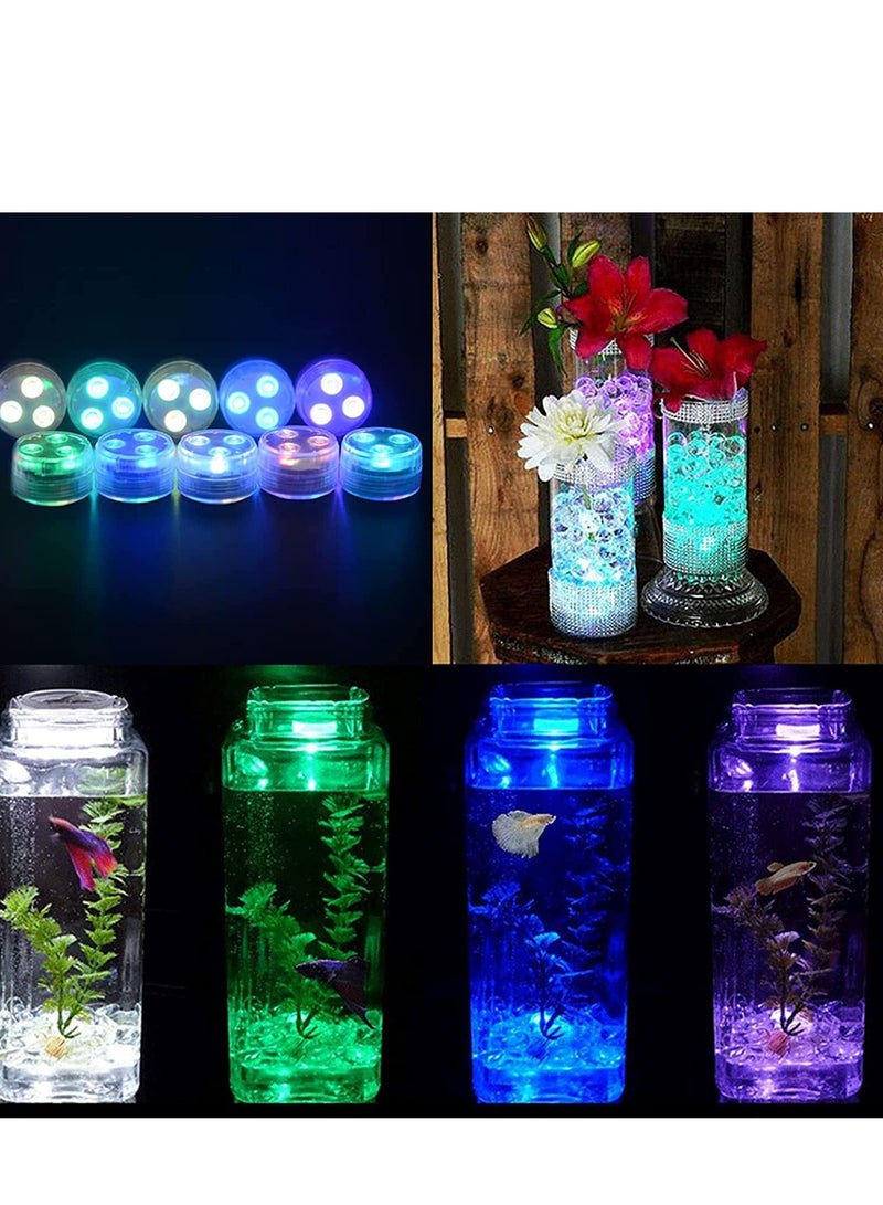 Submersible LED Lights 10 Packs Upgraded Ponds Lights Underwater 16 RGB Color Gradient Hot Tub Lights for Decor Underwater Light IP68 Waterproof [10 Lights 1 IR Remote Control]