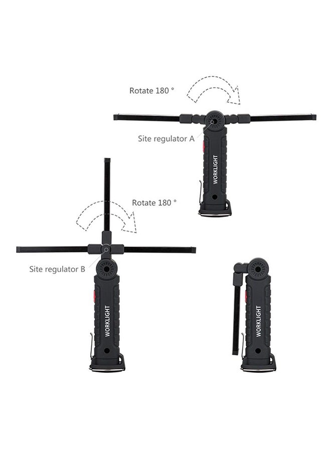 5-Mode Portable COB Torch Black 18cm