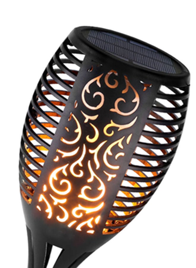 4-Piece Solar Powered Flame Lamp Torch Light Set Black 50centimeter