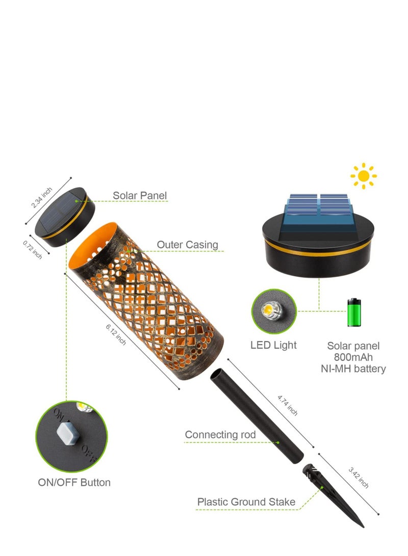4 Pack solar large garden pathway lights outdoor led waterproof,brightlight colorize colorful pathway solar light