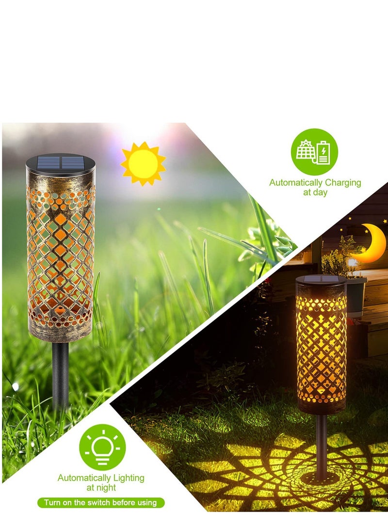 4 Pack solar large garden pathway lights outdoor led waterproof,brightlight colorize colorful pathway solar light