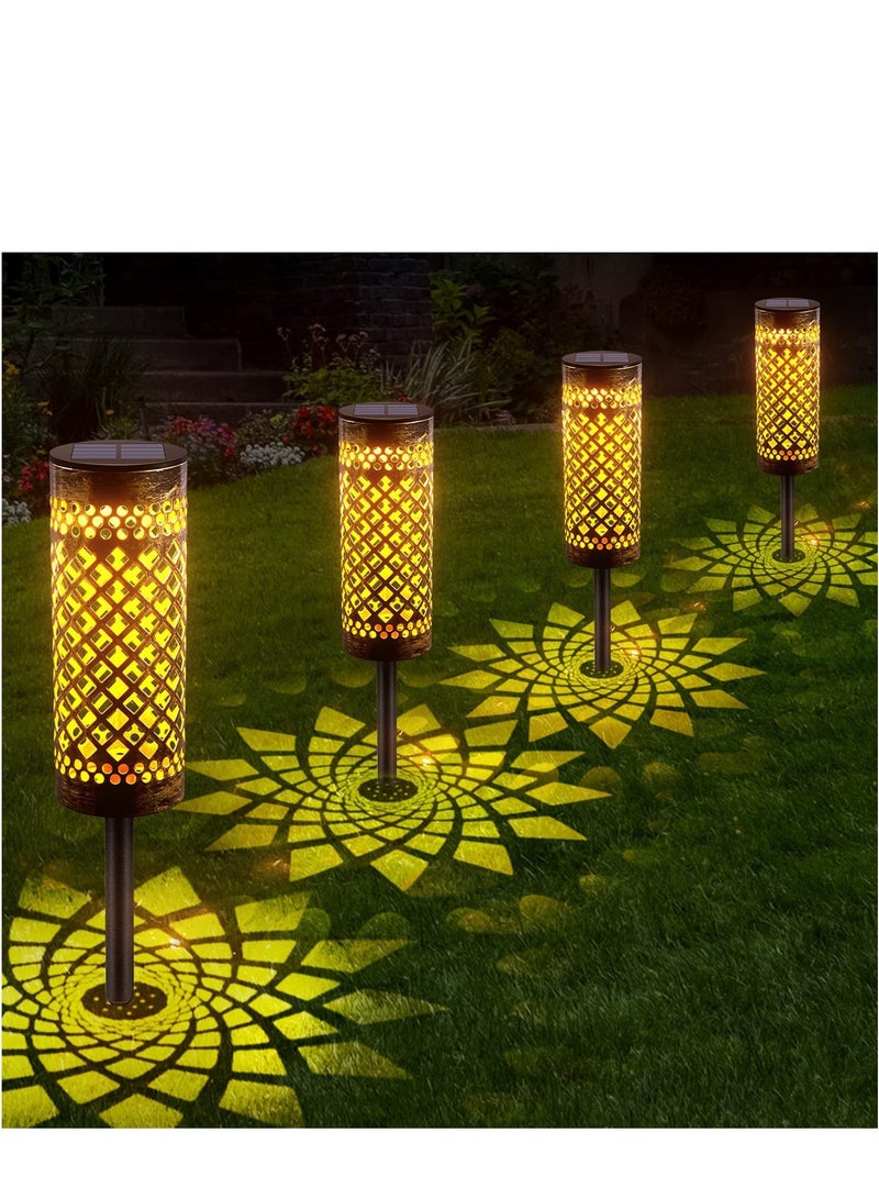 4 Pack solar large garden pathway lights outdoor led waterproof,brightlight colorize colorful pathway solar light