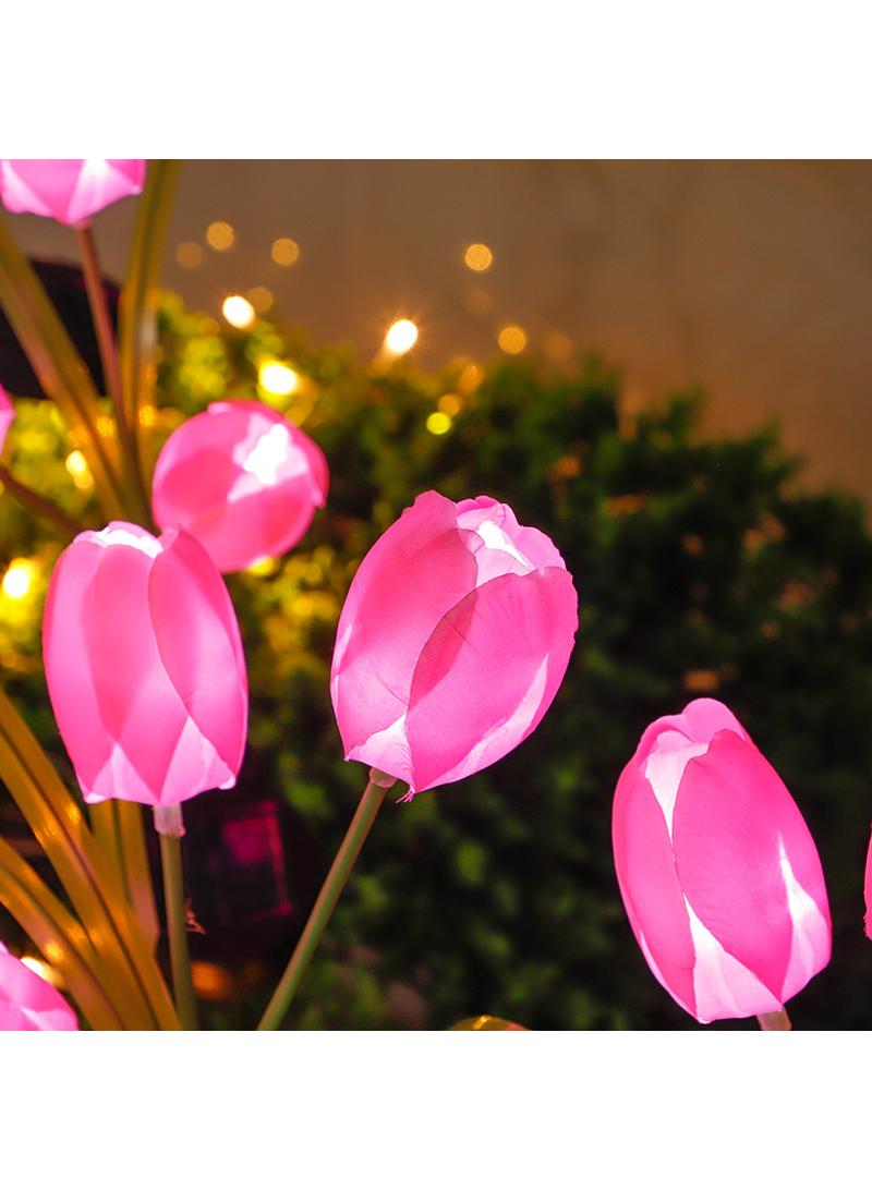 1 PCS Solar Outdoor Lights Courtyard Decorative Waterproof Tulip Lights Garden Villa Plug-in Lawn Lights Outdoor Plug-in Lights Pink