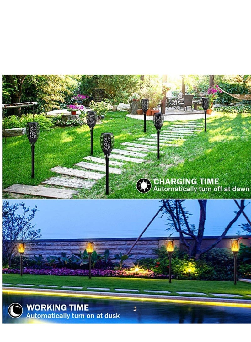 2pcs  33LED Solar Outdoor Lights, Solar Torch Light With Flickering Flame For Garden Decor Waterproof Solar Powered Outdoor Lights