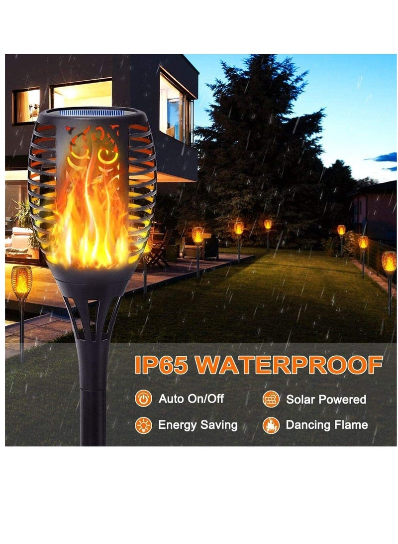 2pcs  33LED Solar Outdoor Lights, Solar Torch Light With Flickering Flame For Garden Decor Waterproof Solar Powered Outdoor Lights