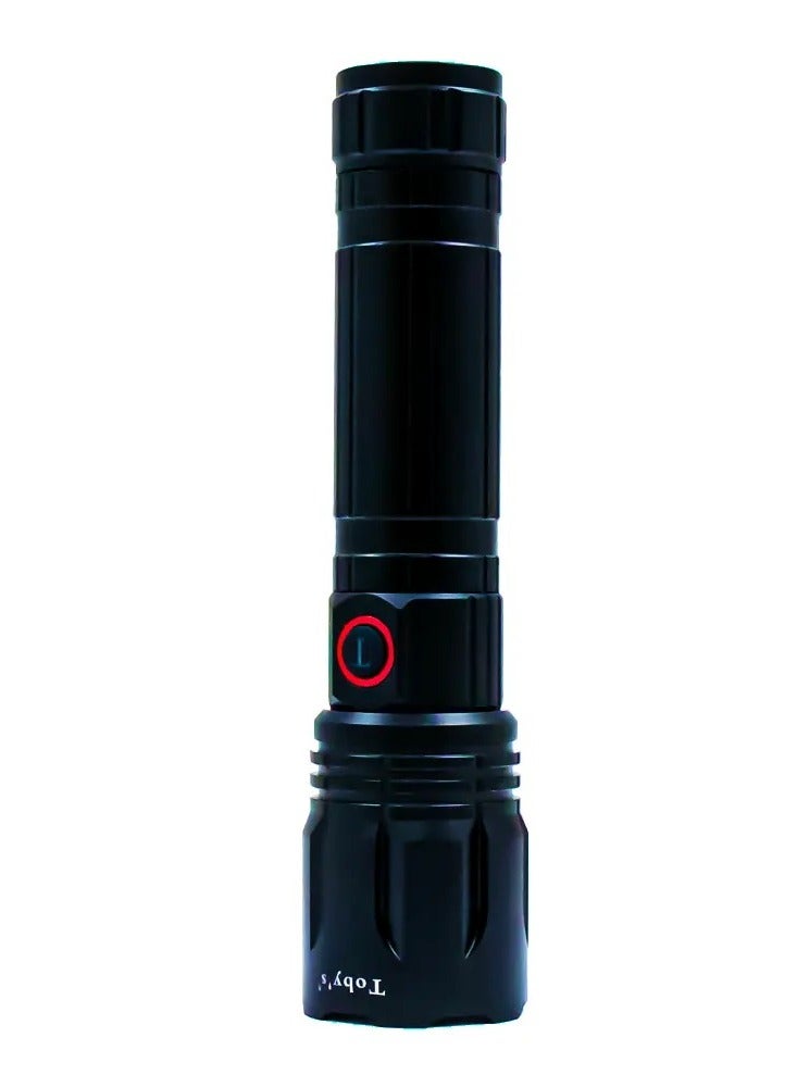 Toby's New Super Bright Flashlight Retractable Zoomable Flashlight with 5 modes( Torch 100)