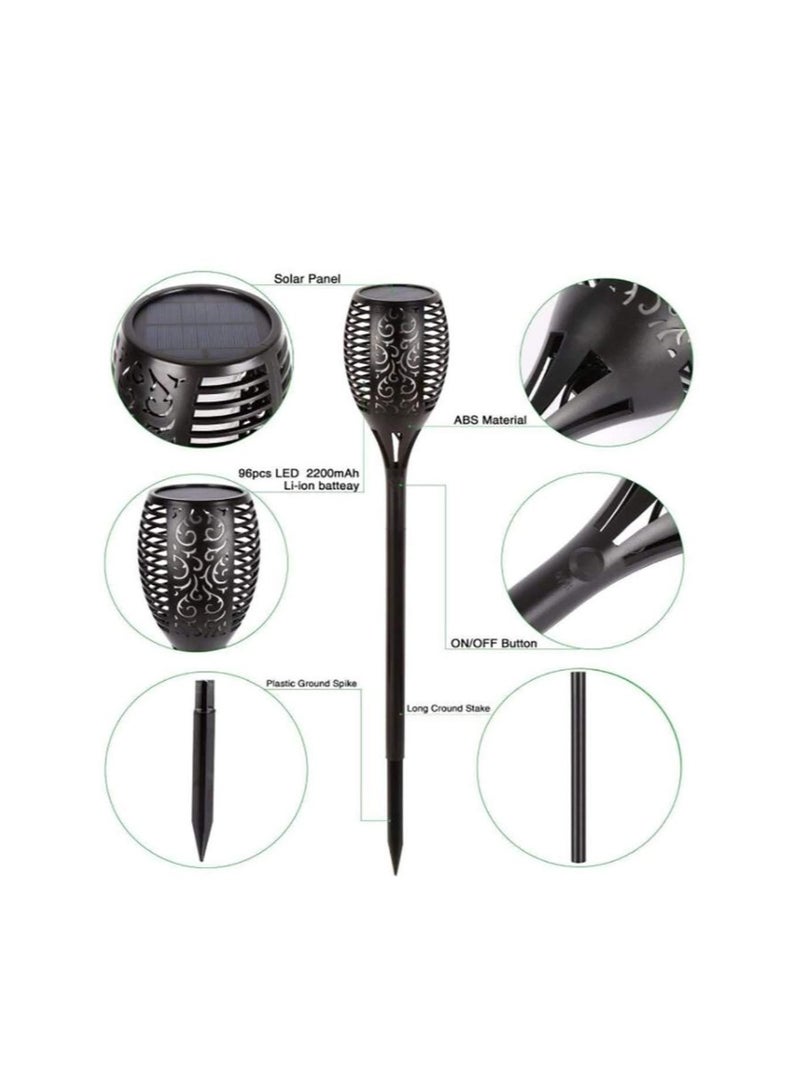 3pcs Solar Outdoor Lights, Solar Torch Light With Flickering Flame For Garden Decor, Waterproof Solar Powered Outdoor Lights