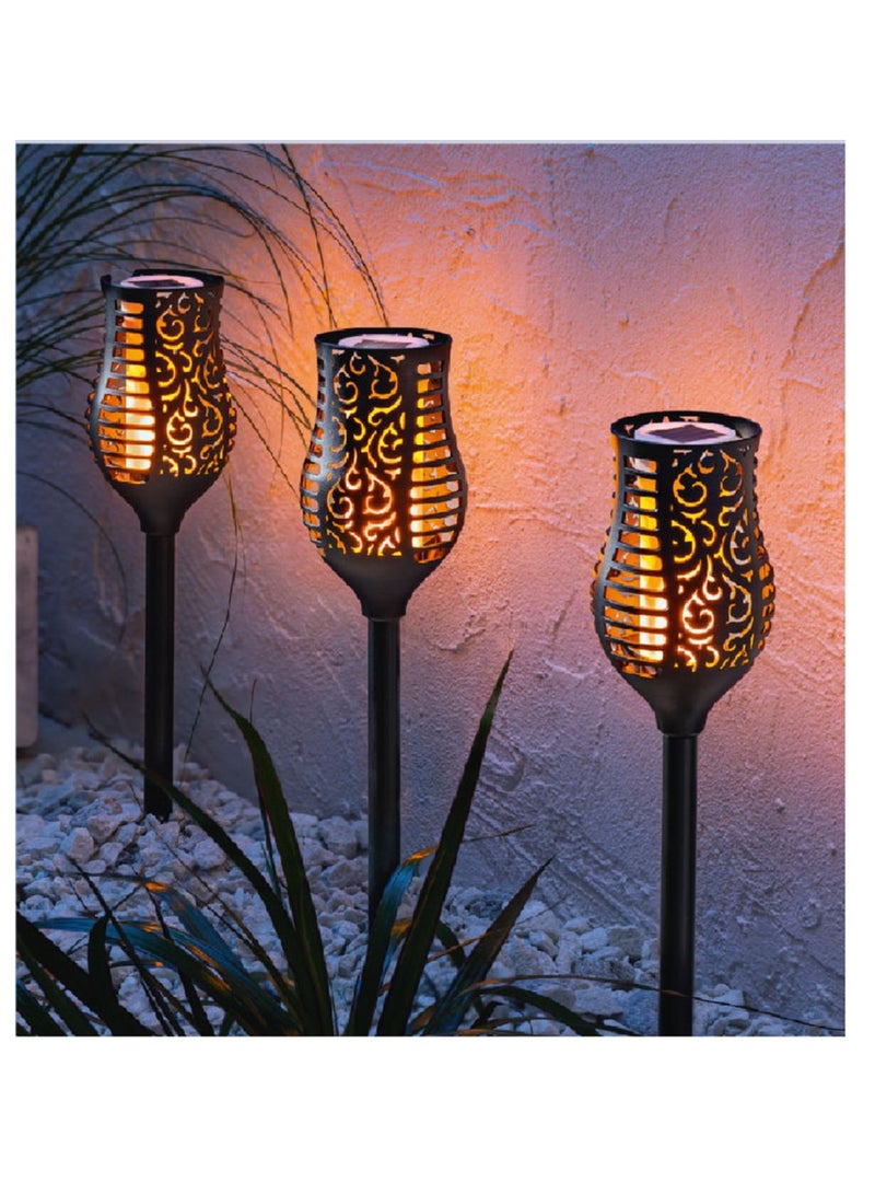 3pcs Solar Outdoor Lights, Solar Torch Light With Flickering Flame For Garden Decor, Waterproof Solar Powered Outdoor Lights