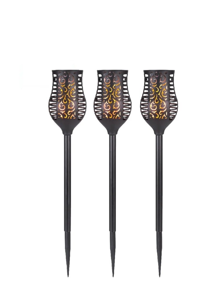 3pcs Solar Outdoor Lights, Solar Torch Light With Flickering Flame For Garden Decor, Waterproof Solar Powered Outdoor Lights