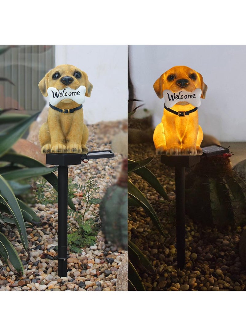 2 Pieces Dog Shaped Solar LED Lights Effect Garden Light Auto On OR Off Dust To Dawn Outdoor Waterproof Landscape Decoration Solar Powered Security Torch Light