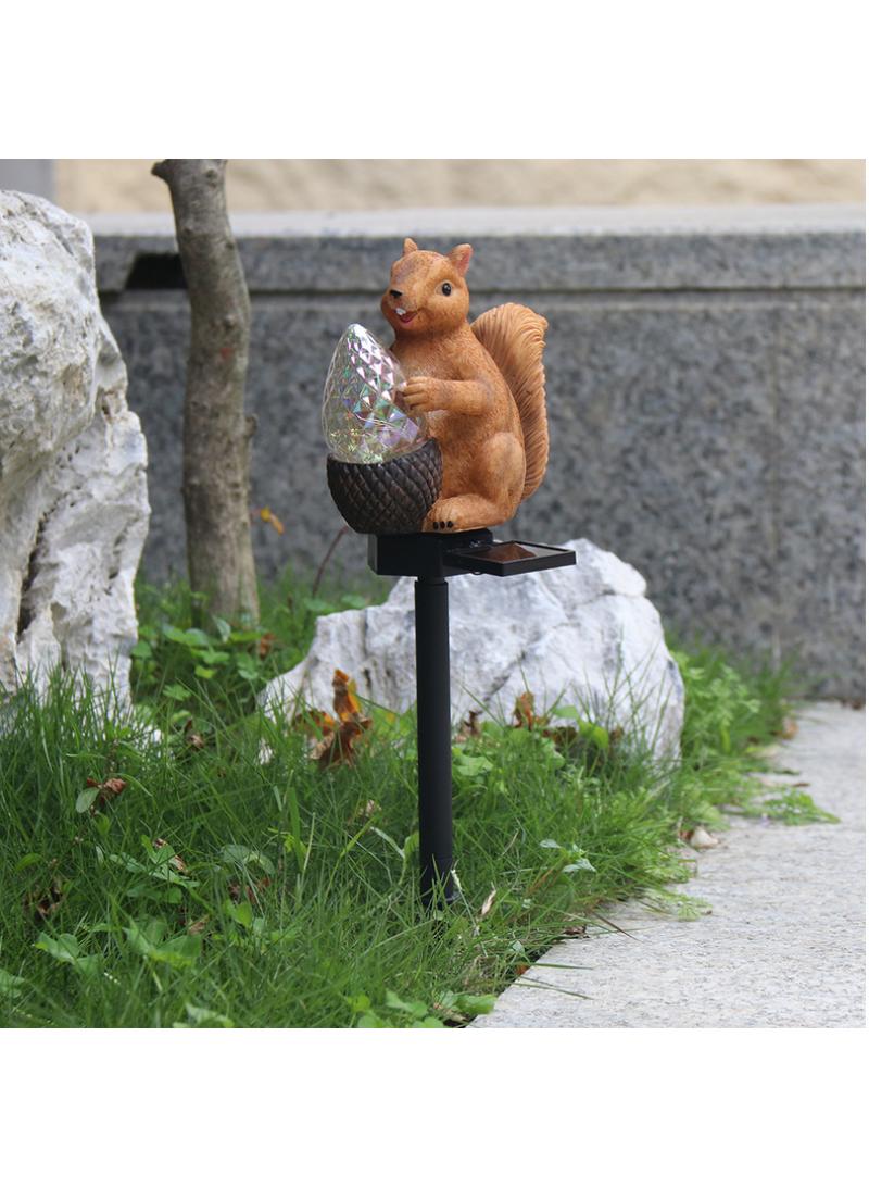 2 Pieces Crystal Squirrel Model Solar LED Lights Effect Garden Light Auto On OR Off Dust To Dawn Outdoor Waterproof Landscape Decoration Solar Powered Security Torch Light