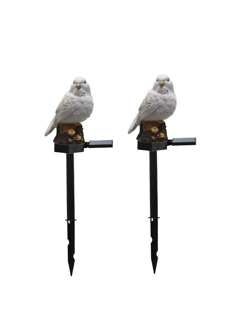 2 Pieces Bird Shaped Shaped Solar LED Lights Effect Garden Light Auto On OR Off Dust To Dawn Outdoor Waterproof Landscape Decoration Solar Powered Security Torch Light