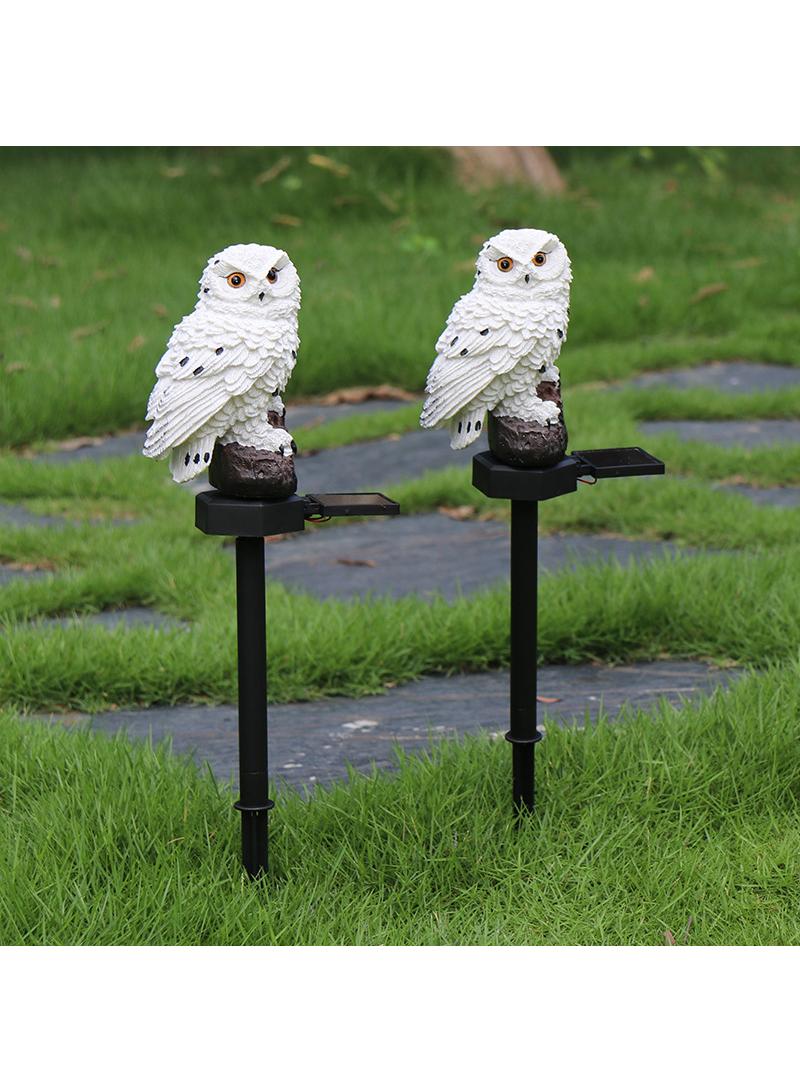 2 Pieces Owl Shaped Solar LED Lights Effect Garden Light Auto On OR Off Dust To Dawn Outdoor Waterproof Landscape Decoration Solar Powered Security Torch Light