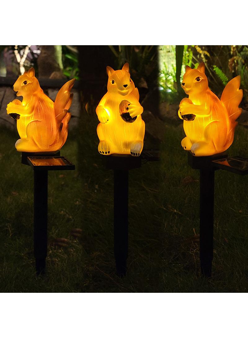 2 Pieces Squirrel Shaped Solar LED Lights Effect Garden Light Auto On OR Off Dust To Dawn Outdoor Waterproof Landscape Decoration Solar Powered Security Torch Light