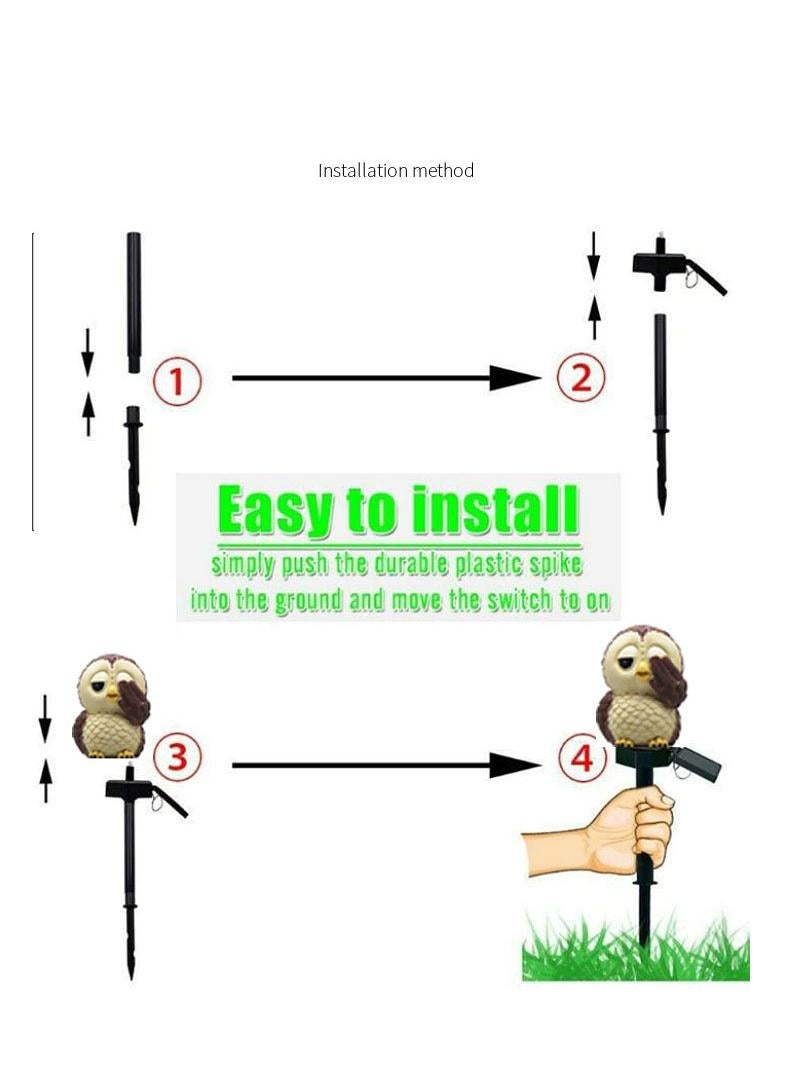 2 Pieces Eagle Shaped Solar LED Lights Effect Garden Light Auto On OR Off Dust To Dawn Outdoor Waterproof Landscape Decoration Solar Powered Security Torch Light