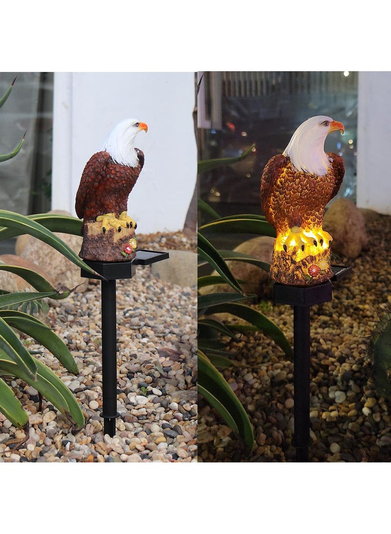 2 Pieces Eagle Shaped Solar LED Lights Effect Garden Light Auto On OR Off Dust To Dawn Outdoor Waterproof Landscape Decoration Solar Powered Security Torch Light