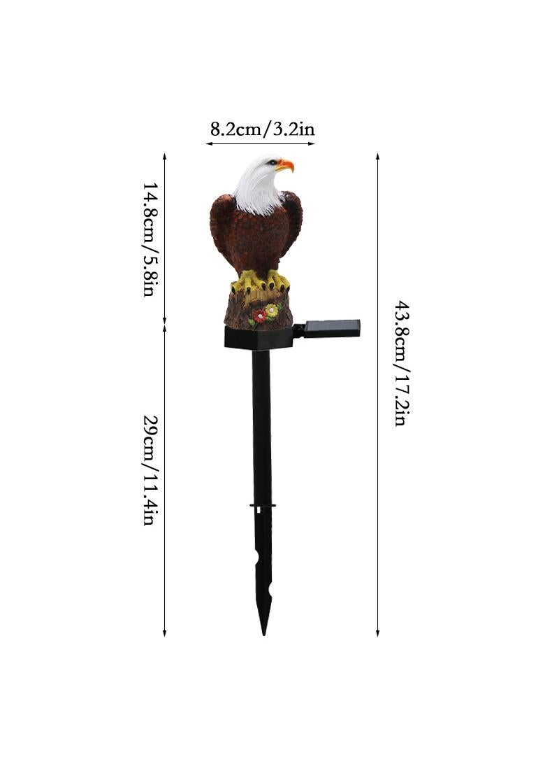 2 Pieces Eagle Shaped Solar LED Lights Effect Garden Light Auto On OR Off Dust To Dawn Outdoor Waterproof Landscape Decoration Solar Powered Security Torch Light