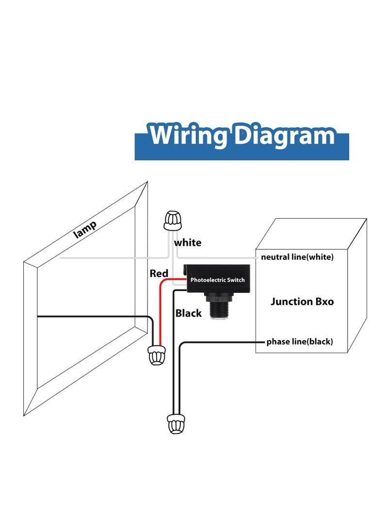 Outdoor Photocell Light Sensor 120-277V - Dusk to Dawn Control for Hardwired Fixtures & Bulbs