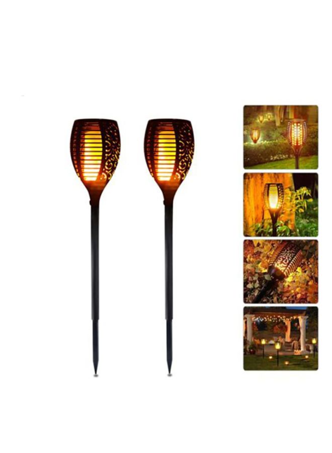 2-Piece LED Solar Post Light Set Black 13x14cm