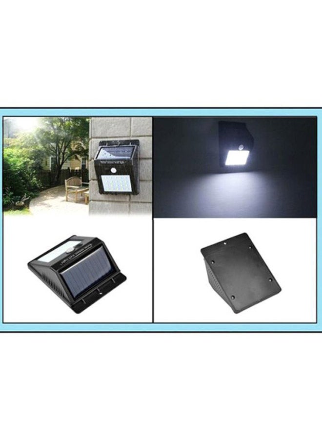 16-LED Solar Sensor Wall Light Black/White 11x11cm