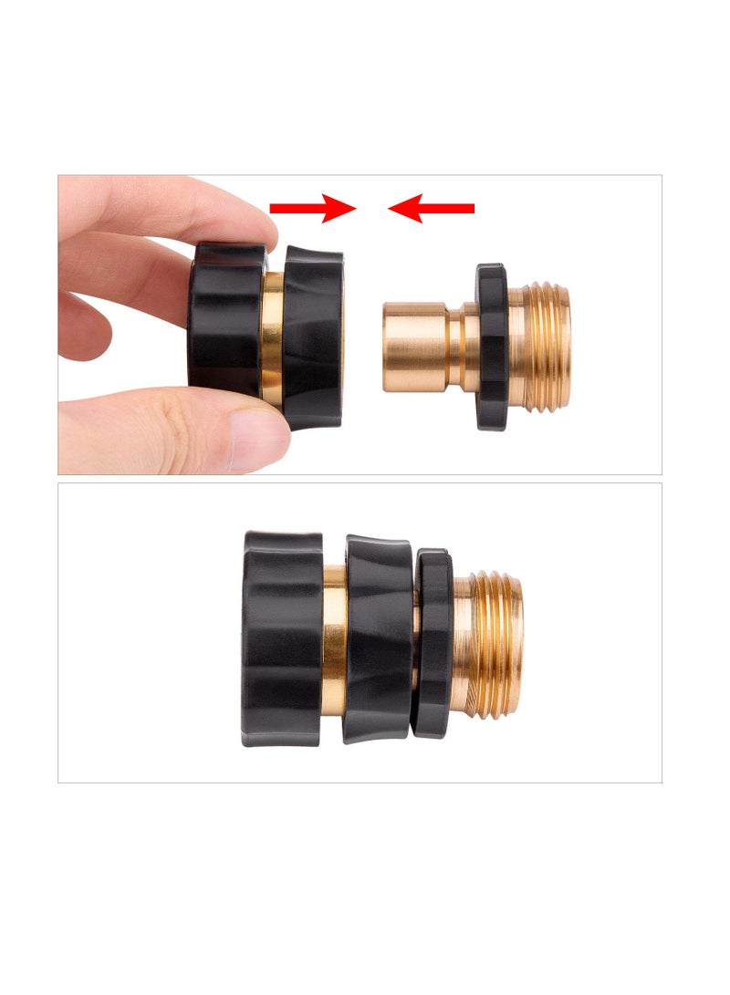 Garden Hose Quick Connect, MAKINGTEC 3/4 Inch Quick Disconnect Water Hose Fittings Connector Garden Hose Quick Connector Water Hose Fitting Male and Female Quick Release Hose Attachment (5 Set 10PCS)