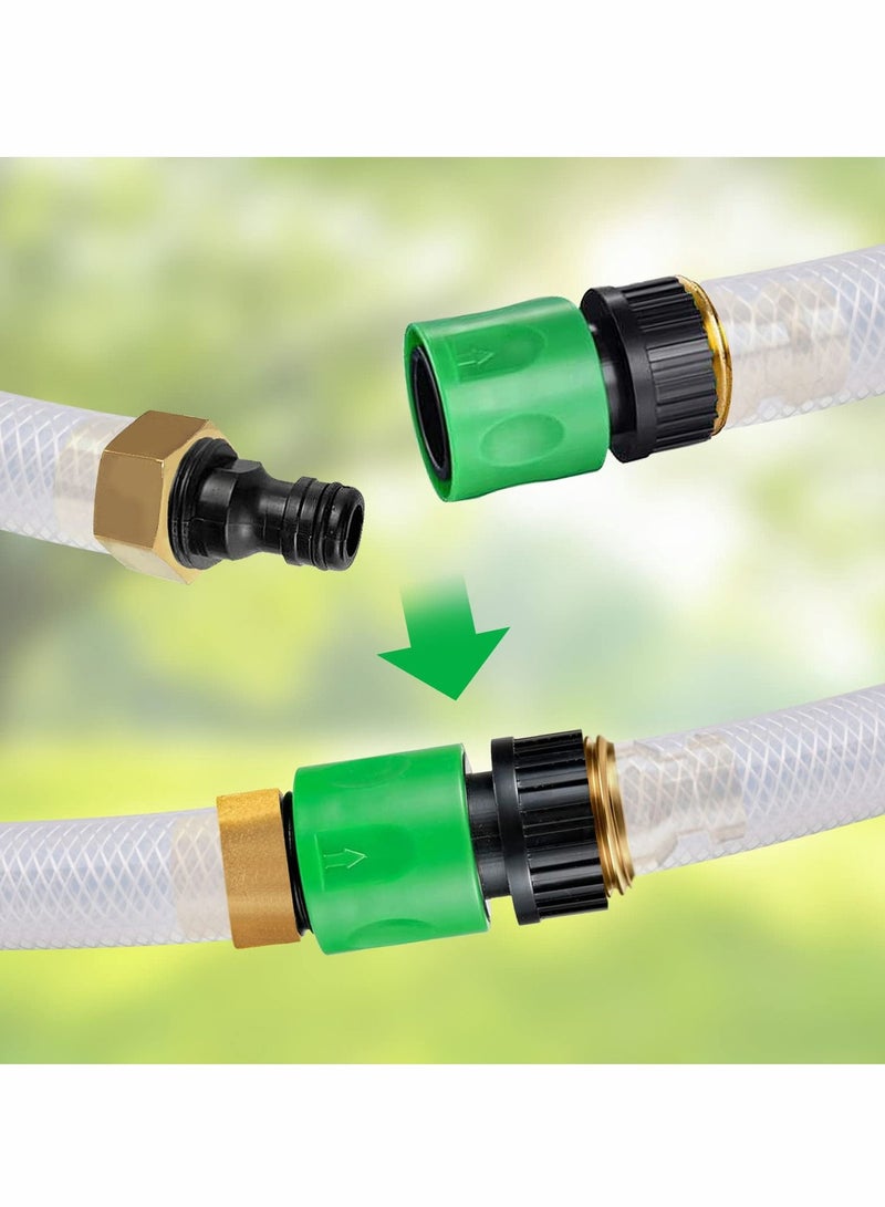 Hose Quick Connectors, Garden Plastic Water Connect Male and Female US Thread Fitting Kit for Hose, Sprinkler Nozzle