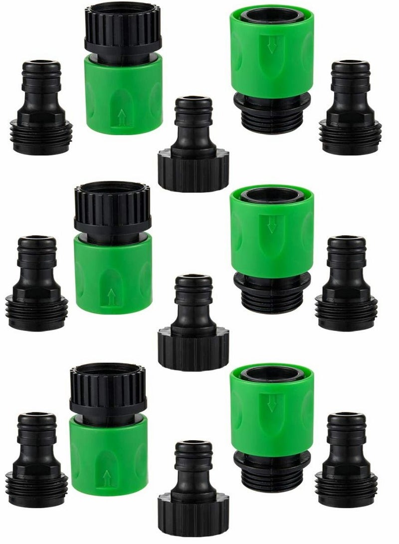Hose Quick Connectors, Garden Plastic Water Connect Male and Female US Thread Fitting Kit for Hose, Sprinkler Nozzle