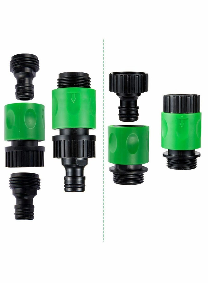 Hose Quick Connectors, Garden Plastic Water Connect Male and Female US Thread Fitting Kit for Hose, Sprinkler Nozzle