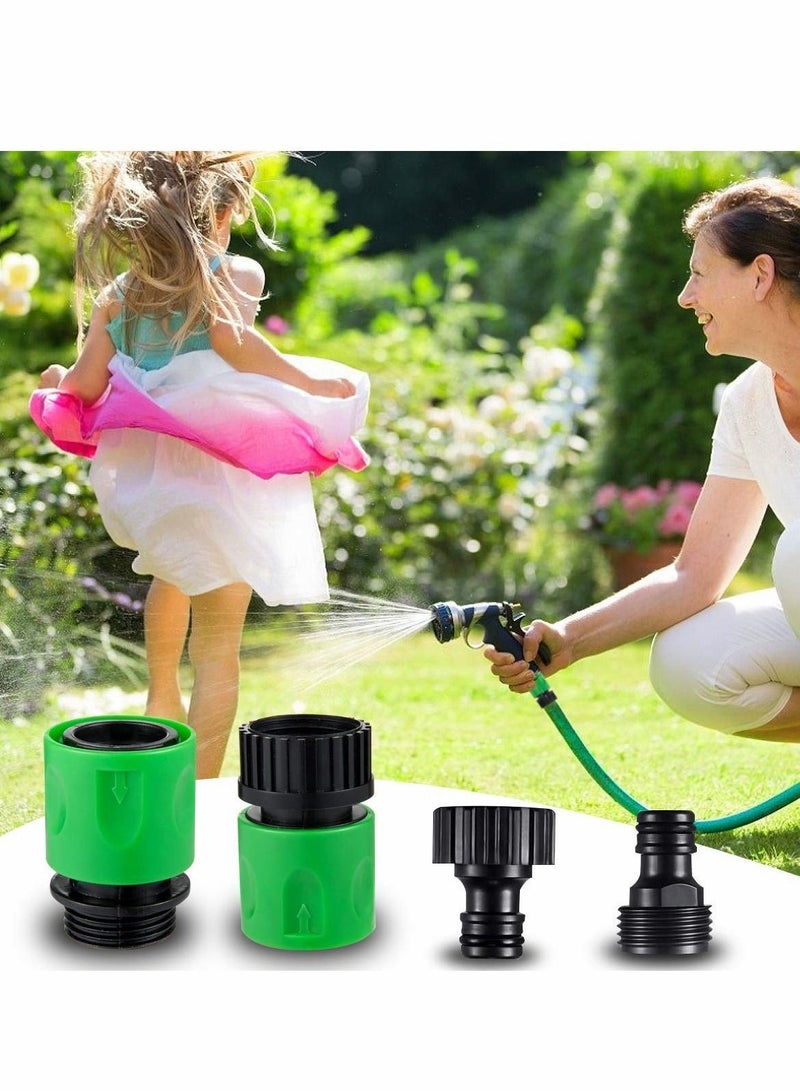 Hose Quick Connectors, Garden Plastic Water Connect Male and Female US Thread Fitting Kit for Hose, Sprinkler Nozzle