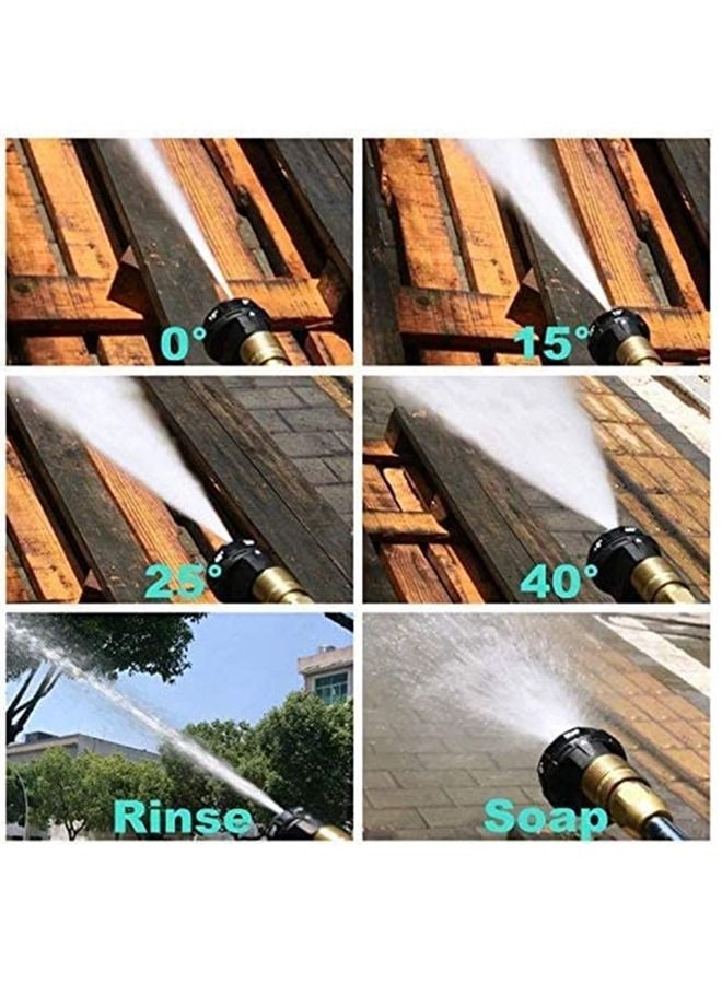 Pressure Washer Spray Nozzle, 6-in-1 Quick Change over and Adjustable, 1/4in Plug Connect Tips MAX 4000PSI for Pressure Washer