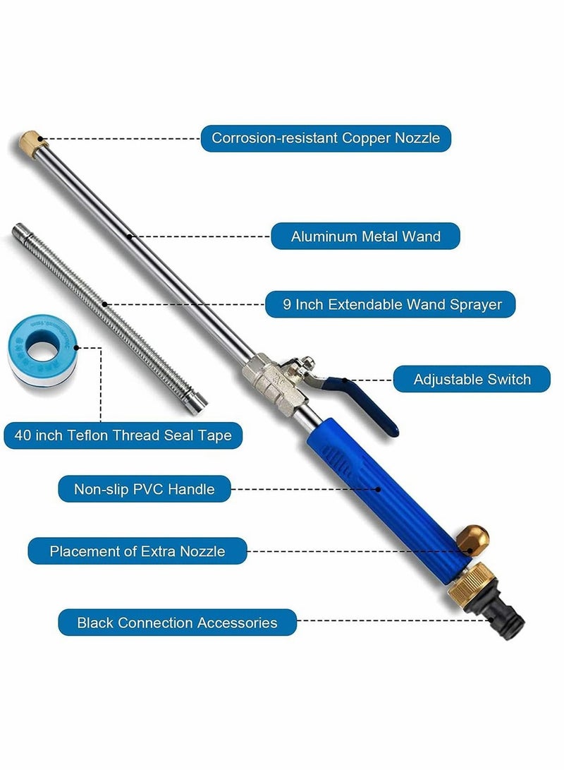 High Pressure Washer Kit Car Accessories18 Inch Wand with 1 Extra Extension Wand, 2 Hose Nozzles for Washing, Garden Cleaning, Outdoor Window Washing