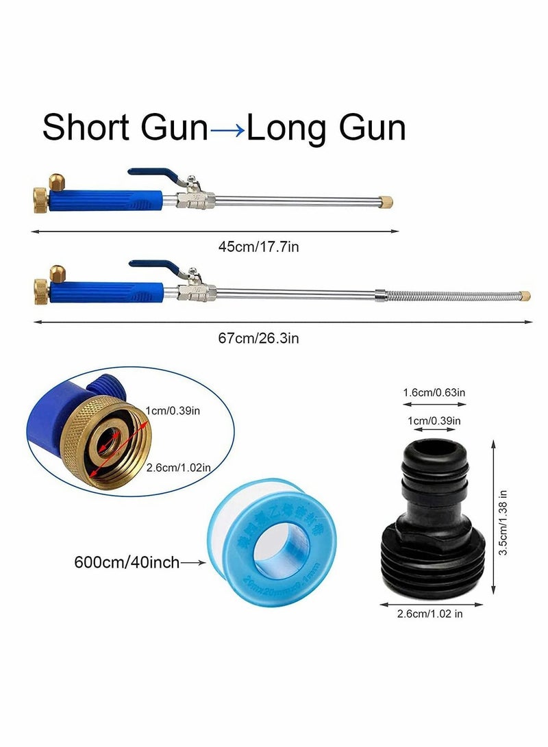 High Pressure Washer Kit Car Accessories18 Inch Wand with 1 Extra Extension Wand, 2 Hose Nozzles for Washing, Garden Cleaning, Outdoor Window Washing