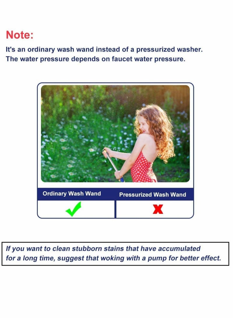 High Pressure Power Washer for Garden Hose Portable Washing Wand Water Car Outdoor Window with 2 Nozzle Blue