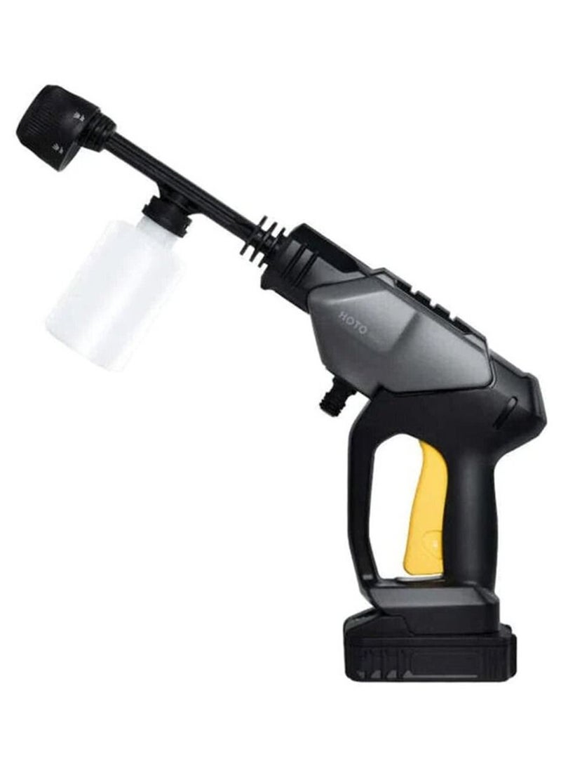 20V HOTO Cordless High Pressure Washer 6-in-1 Multifunctional Nozzle Lightweight Car Washer 2.4Mpa | 24bar | 350psi High Washing Power 2000mAh*5 Removable Battery 200W - Black