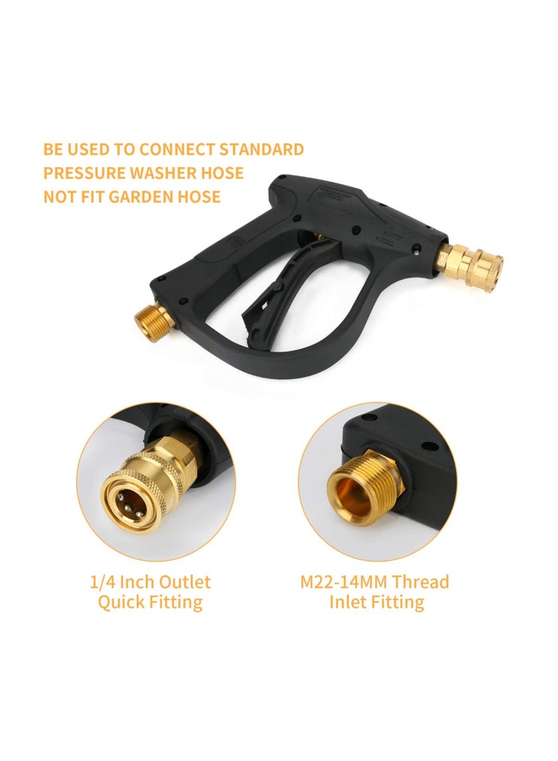 SYOSI High Pressure Washer Machine, 4350 PSI Short Pressure Washer  Handle with 5 Pressure Washer Nozzle, Power Pressure Washer Wand, M22-14 Fitting Car Pressure Washer Kit
