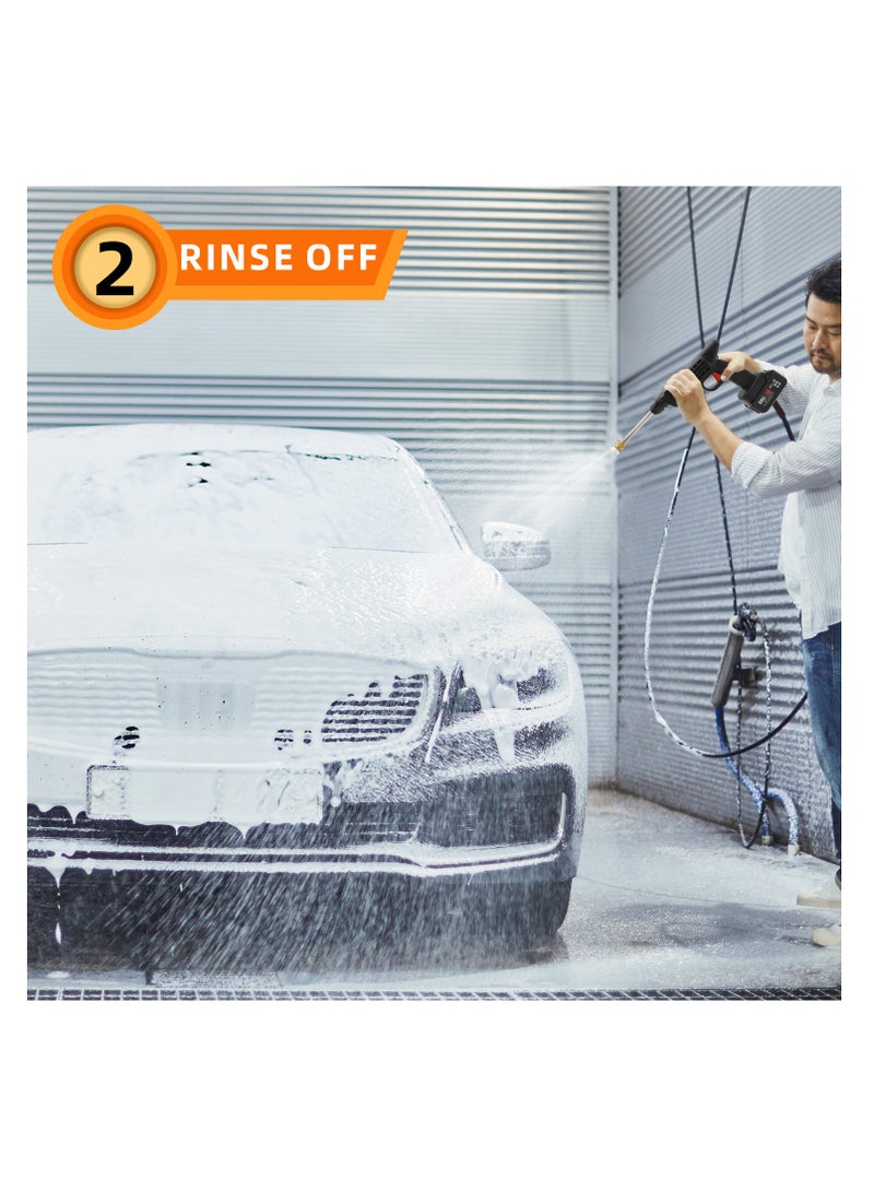 Powerful Cordless Electric High Pressure Washer with Dual Large Capacity Batteries - Ideal for Effortless Car Washing